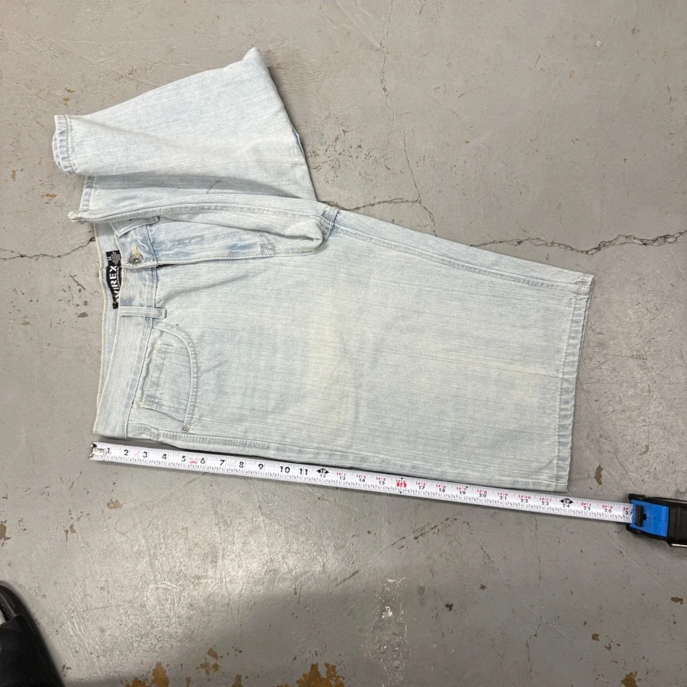 Y2K AVIREX Men's Light Wash Denim Jorts Shorts Size‎ 34